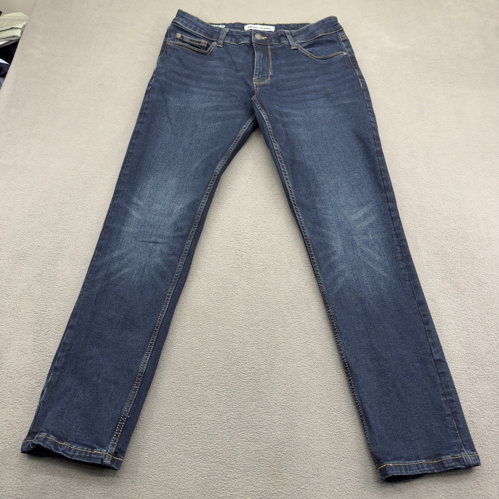 DKNY Bedford Slim Jeans Mens 30x30 Blue Dark Wash 5 Pocket Stretch Whiskered - Picture 2 of 10